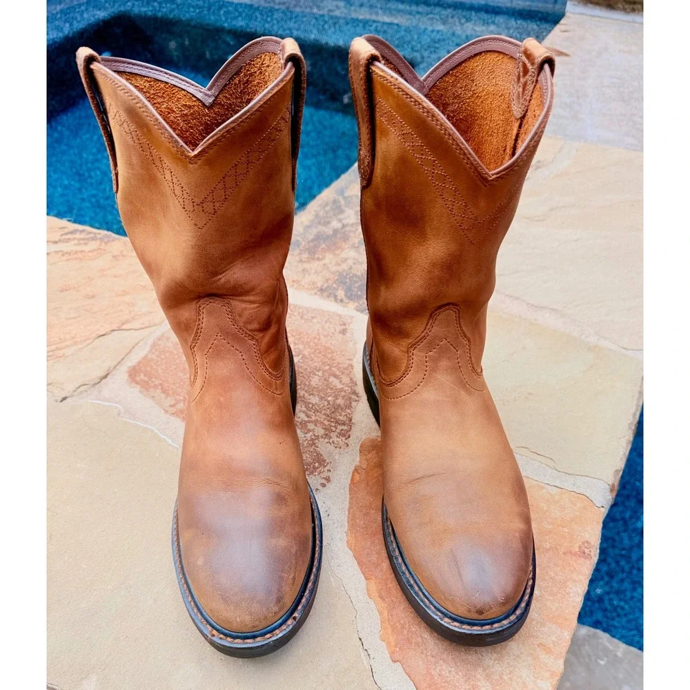 Ariat Work Pull On Western Boots ASTM EH Slip Resistant Oil Resistant Men's 10D